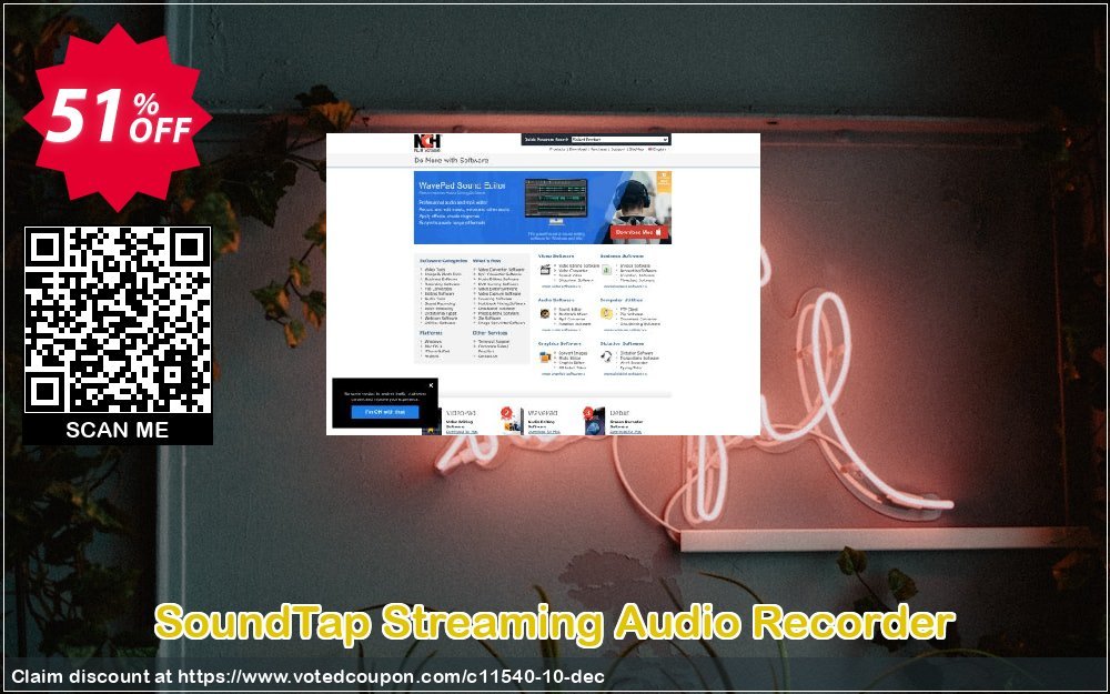 SoundTap Streaming Audio Recorder Coupon, discount NCH coupon discount 11540. Promotion: Save around 30% off the normal price