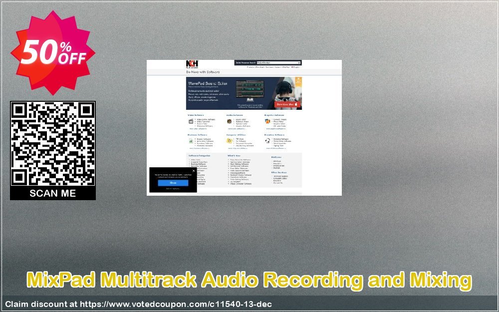 MixPad Multitrack Audio Recording and Mixing Coupon, discount NCH coupon discount 11540. Promotion: Save around 30% off the normal price