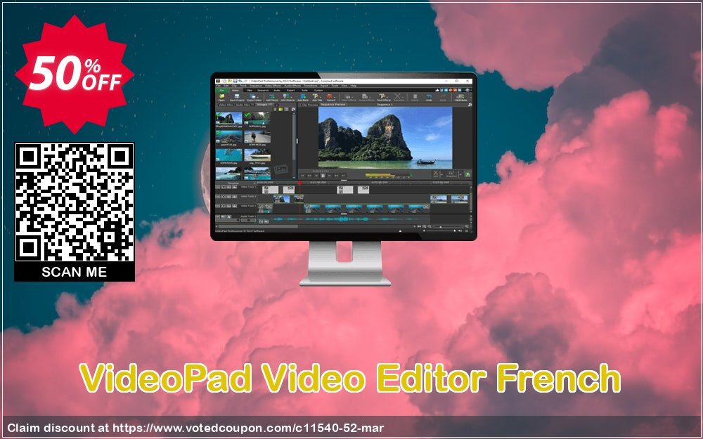 VideoPad Video Editor French Coupon, discount NCH coupon discount 11540. Promotion: Save around 30% off the normal price