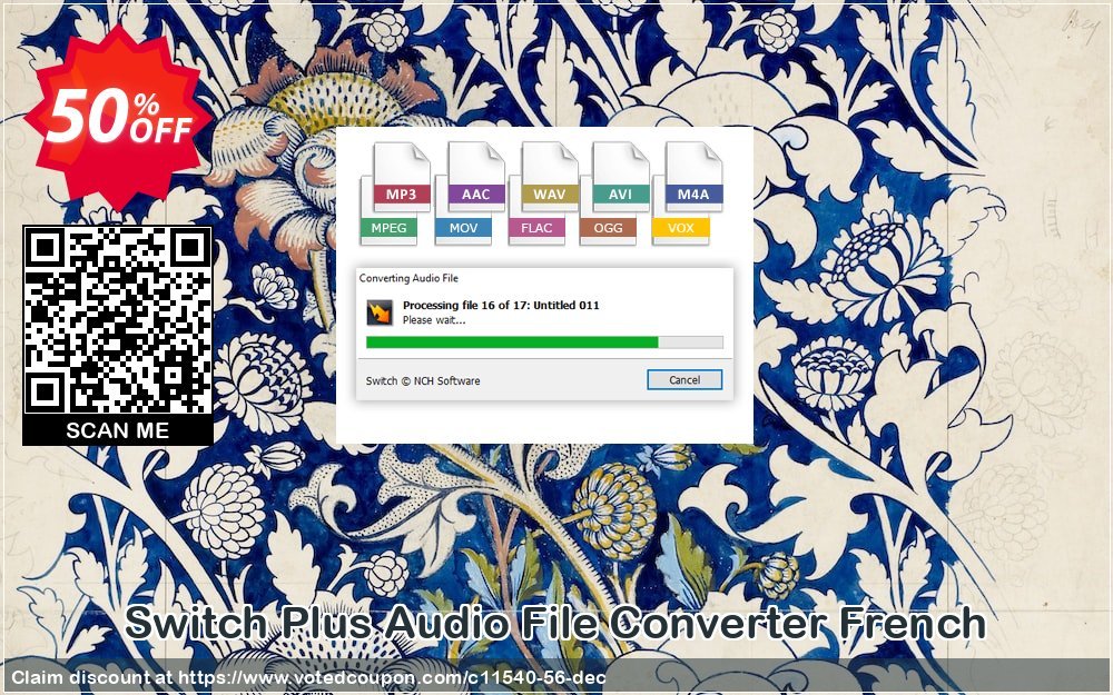 Switch Plus Audio File Converter French Coupon, discount NCH coupon discount 11540. Promotion: Save around 30% off the normal price