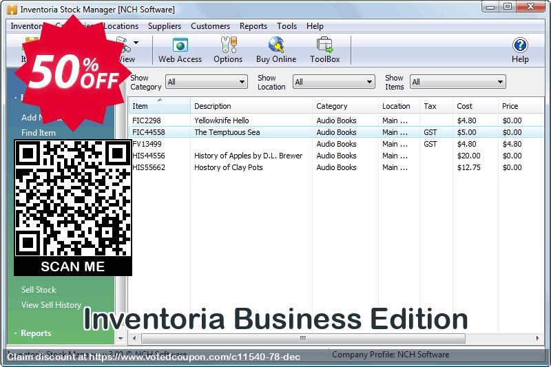 Inventoria Business Edition Coupon, discount 50% OFF Inventoria Business Edition, verified. Promotion: Super offer code of Inventoria Business Edition, tested & approved