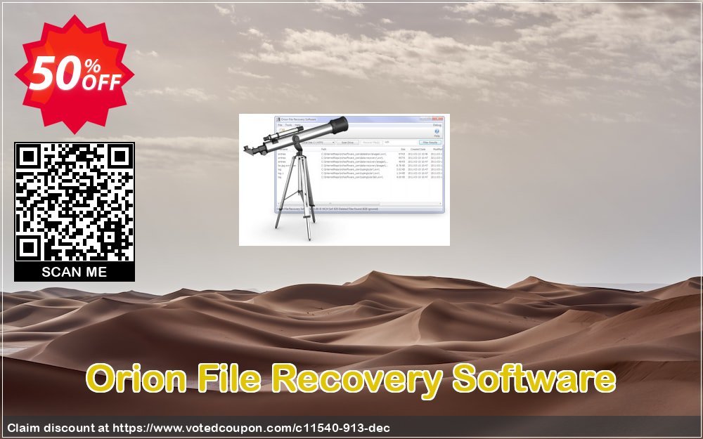 Orion File Recovery Software Coupon, discount 50% OFF Orion File Recovery Software, verified. Promotion: Super offer code of Orion File Recovery Software, tested & approved