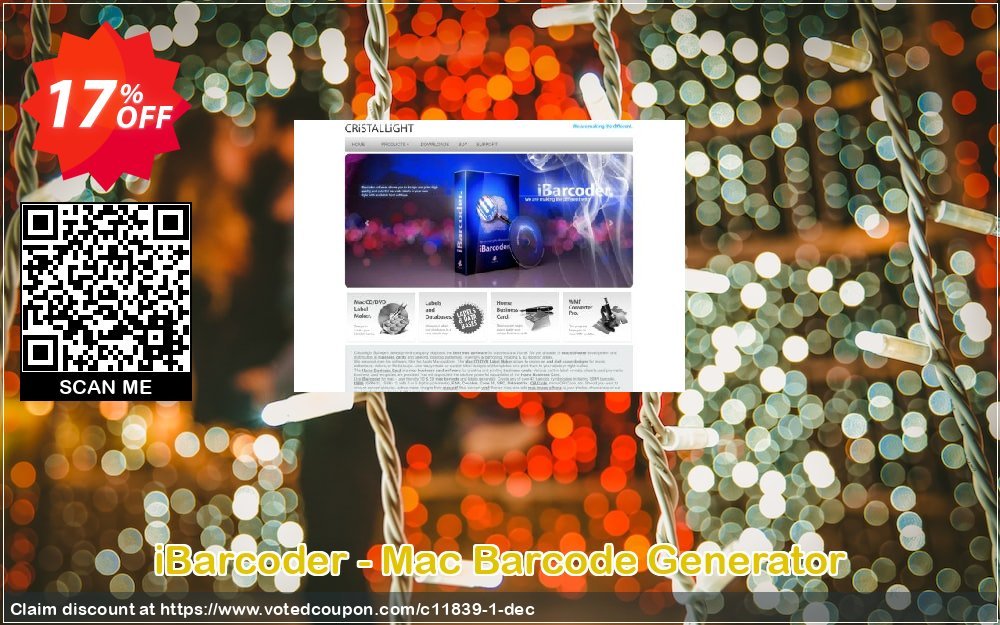 iBarcoder - MAC Barcode Generator Coupon, discount Cristallight (11839). Promotion: Cristallight discount codes