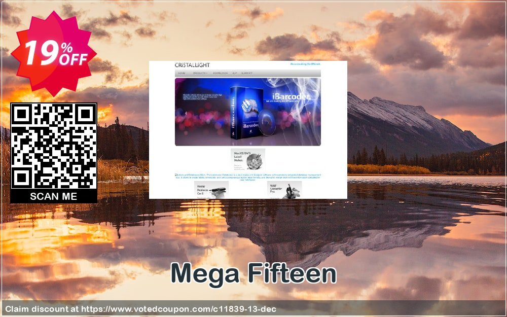 Mega Fifteen Coupon, discount Cristallight (11839). Promotion: Cristallight discount codes