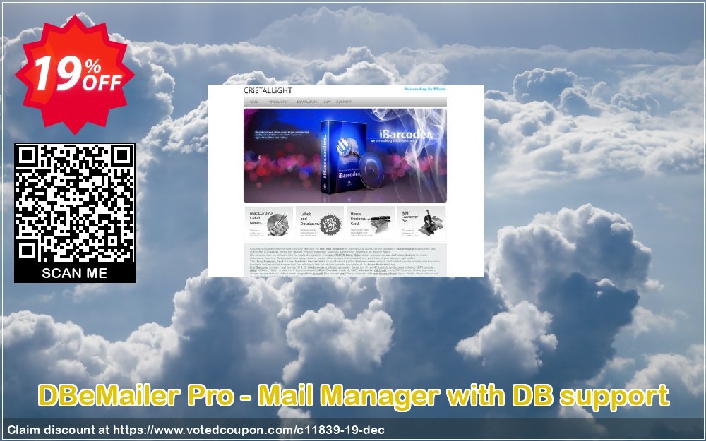 DBeMailer Pro - Mail Manager with DB support Coupon, discount Cristallight (11839). Promotion: Cristallight discount codes