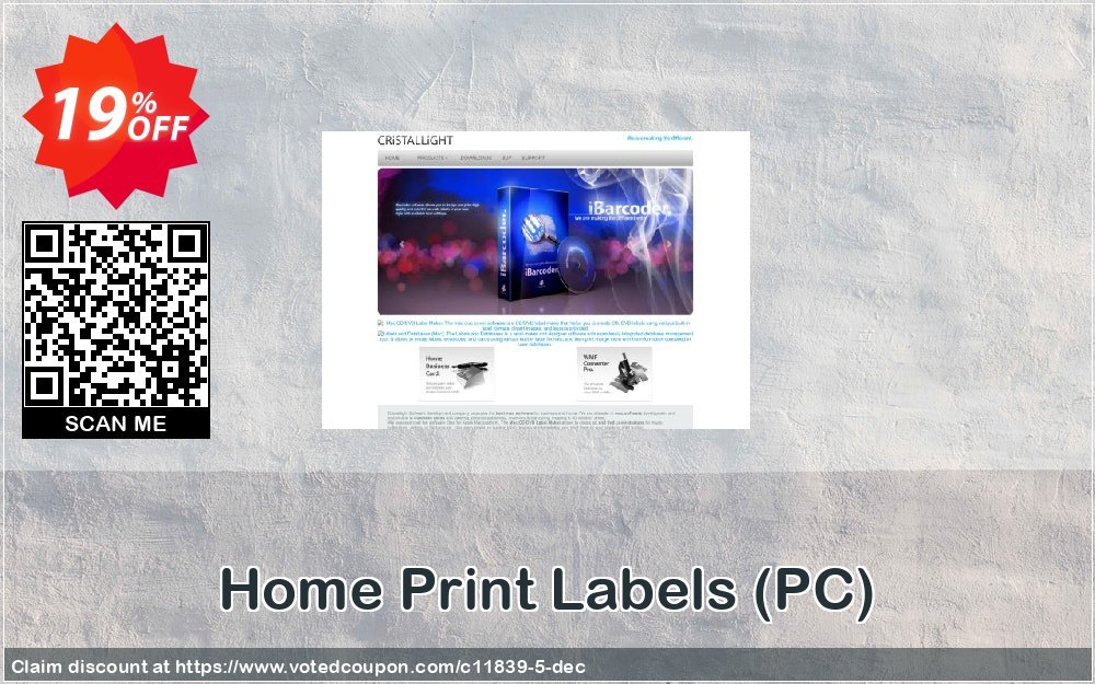 Home Print Labels, PC  Coupon, discount Cristallight (11839). Promotion: Cristallight discount codes
