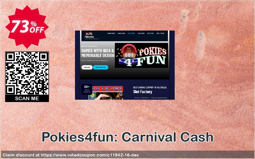 Pokies4fun: Carnival Cash Coupon, discount Games Pack 1. Promotion: Games Pack 1