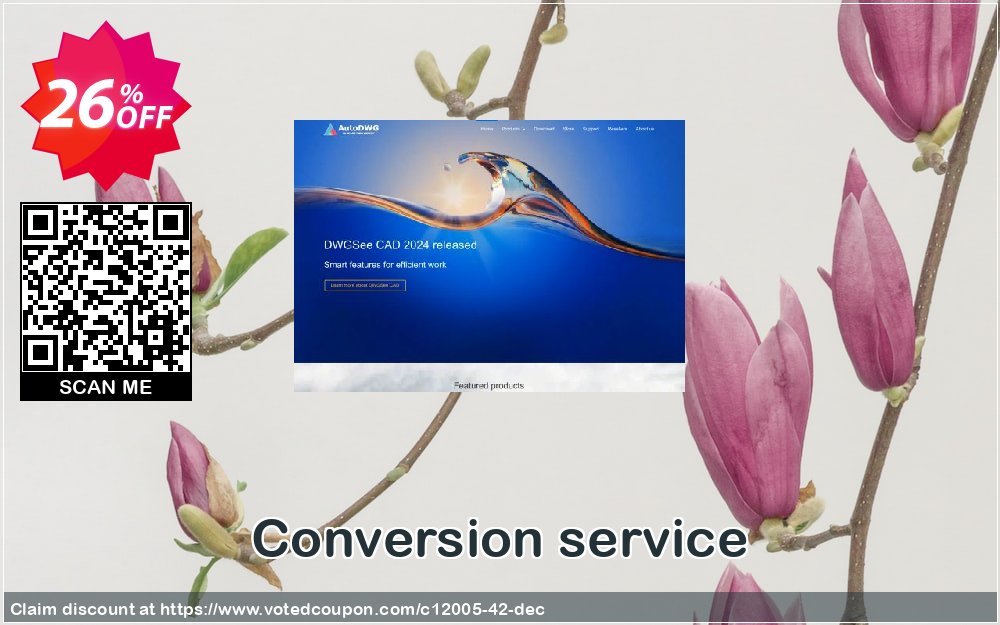 Conversion service Coupon, discount 25% AutoDWG (12005). Promotion: 10% Discount from AutoDWG (12005)