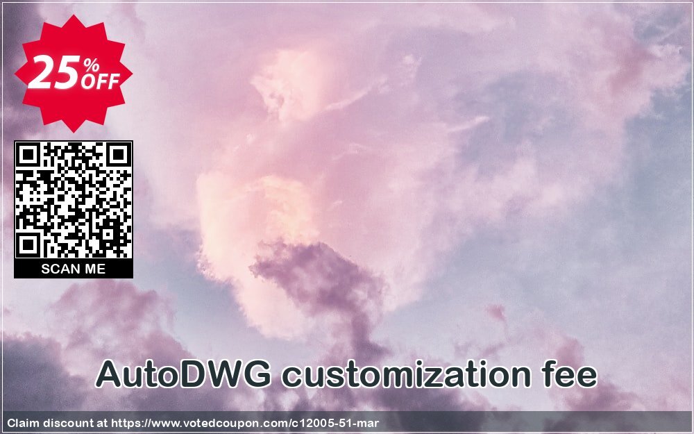 AutoDWG customization fee Coupon, discount 25% AutoDWG (12005). Promotion: 10% Discount from AutoDWG (12005)