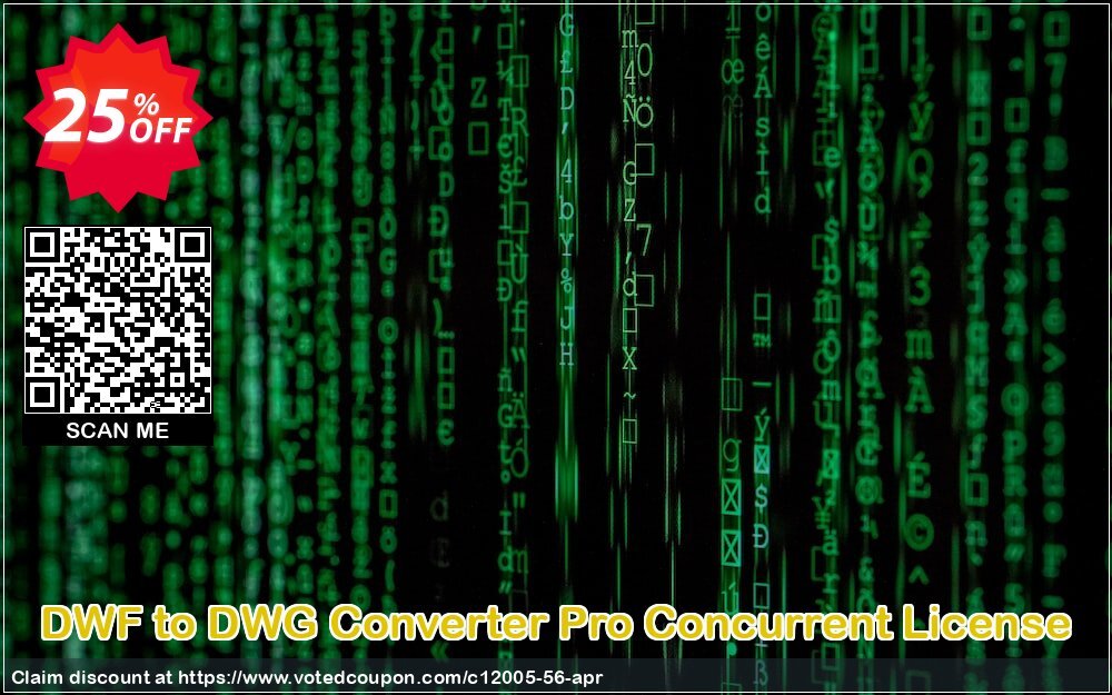 DWF to DWG Converter Pro Concurrent Plan Coupon, discount 25% AutoDWG (12005). Promotion: 10% Discount from AutoDWG (12005)