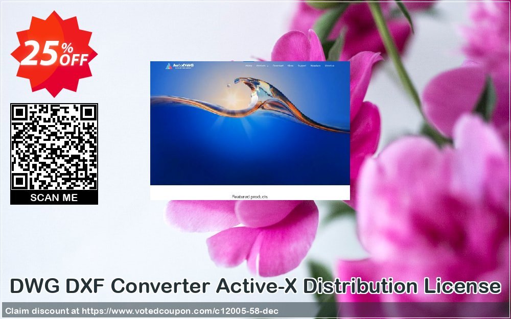 DWG DXF Converter Active-X Distribution Plan Coupon, discount 25% AutoDWG (12005). Promotion: 10% Discount from AutoDWG (12005)