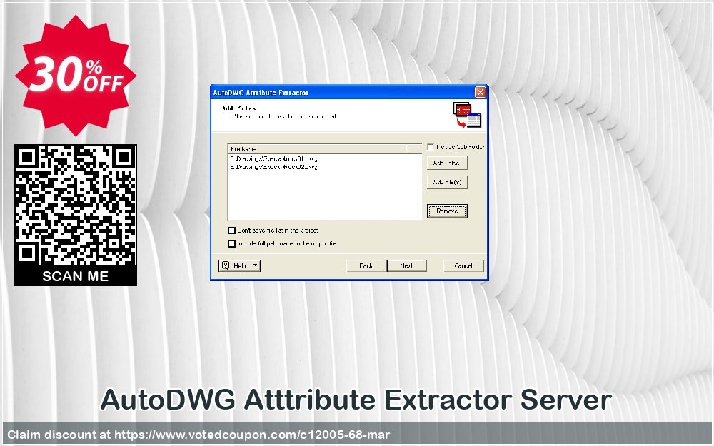 AutoDWG Atttribute Extractor Server Coupon, discount 25% AutoDWG (12005). Promotion: 10% Discount from AutoDWG (12005)