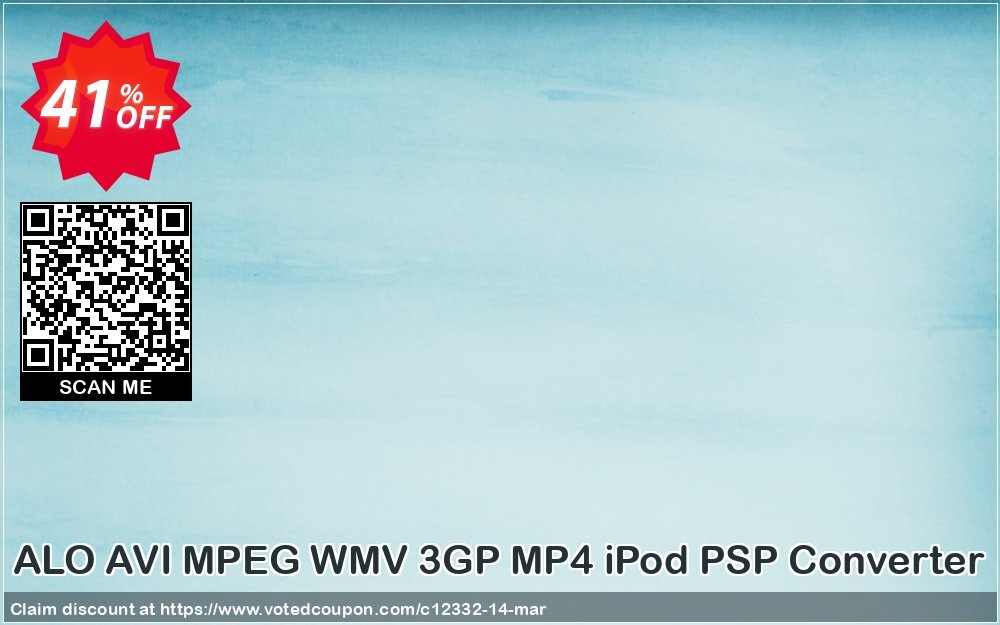 ALO AVI MPEG WMV 3GP MP4 iPod PSP Converter Coupon Code May 2024, 41% OFF - VotedCoupon