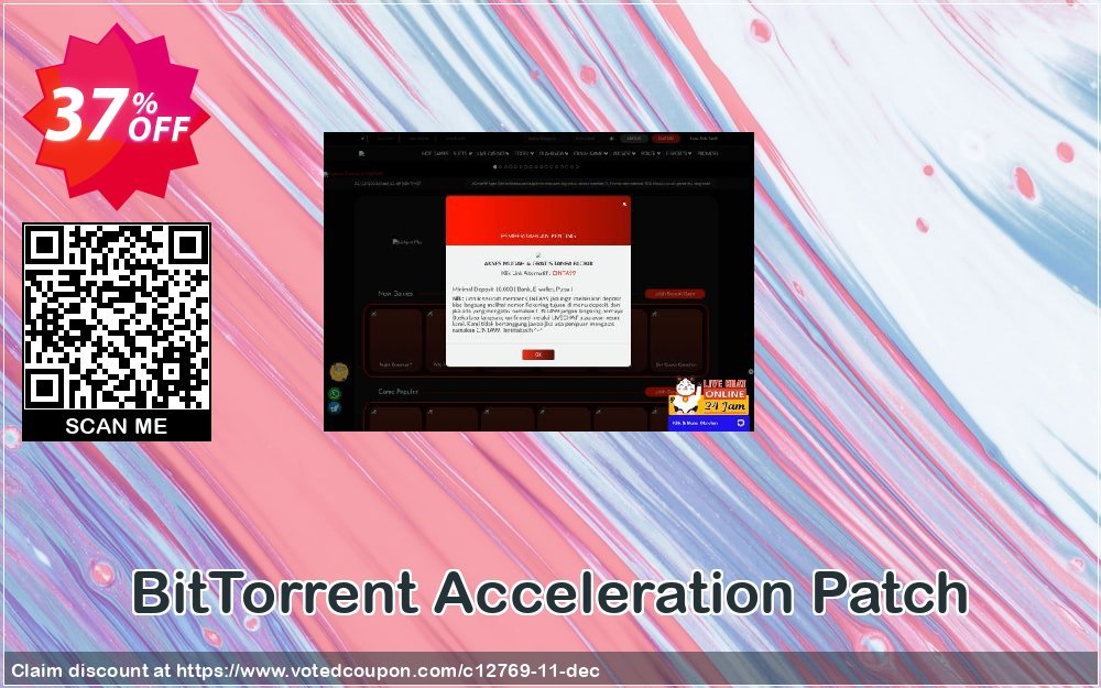 BitTorrent Acceleration Patch Coupon, discount 35% discount to any of our products. Promotion: 35% discount for any of our products
