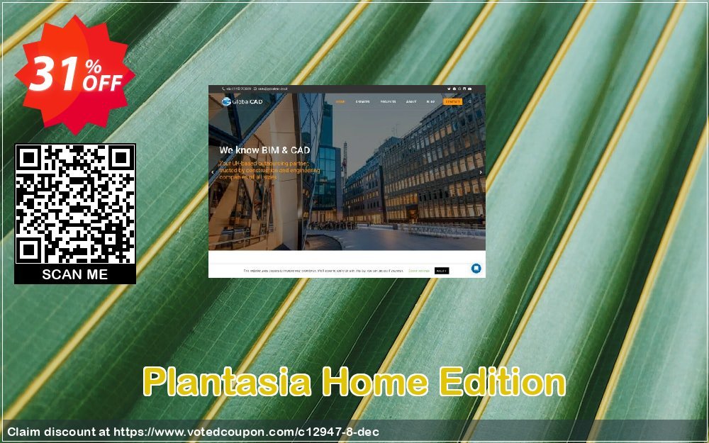Plantasia Home Edition Coupon, discount GlobalCAD promo code (12947). Promotion: GlobalCAD discount code(12947)