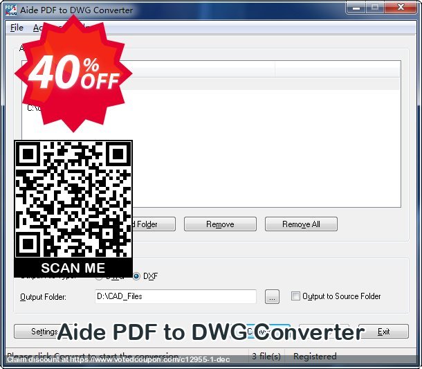 Aide PDF to DWG Converter Coupon, discount 20OFFDISCOUNT. Promotion: 20% OFF Discount