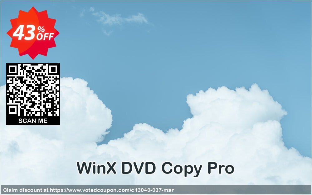 WinX DVD Copy Pro Coupon, discount 42% OFF WinX DVD Copy Pro, verified. Promotion: Exclusive promo code of WinX DVD Copy Pro, tested & approved