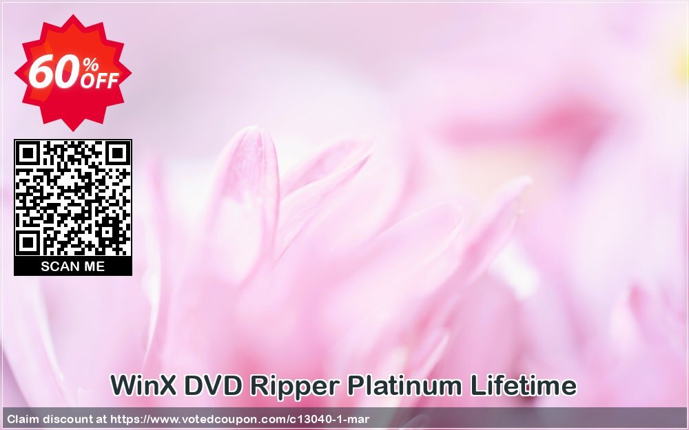 WinX DVD Ripper Platinum Lifetime Coupon, discount WINXBDJ19SP. Promotion: 50% off for WinXDVD, DRP, DELUXE, DCP, DRM, MC