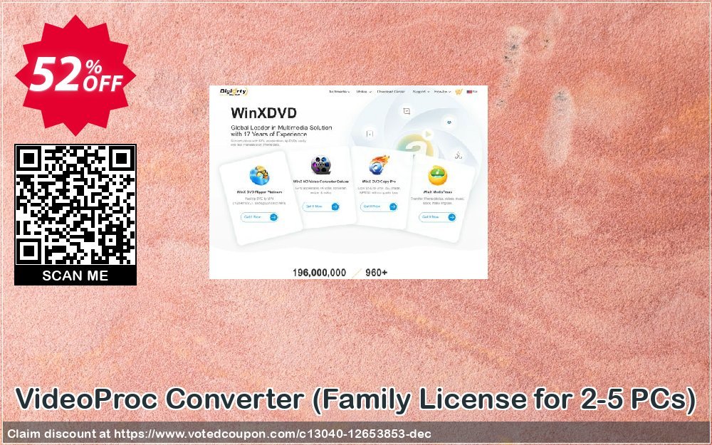 VideoProc Converter, Family Plan for 2-5 PCs  Coupon, discount 52% OFF VideoProc (Family License), verified. Promotion: Exclusive promo code of VideoProc (Family License), tested & approved