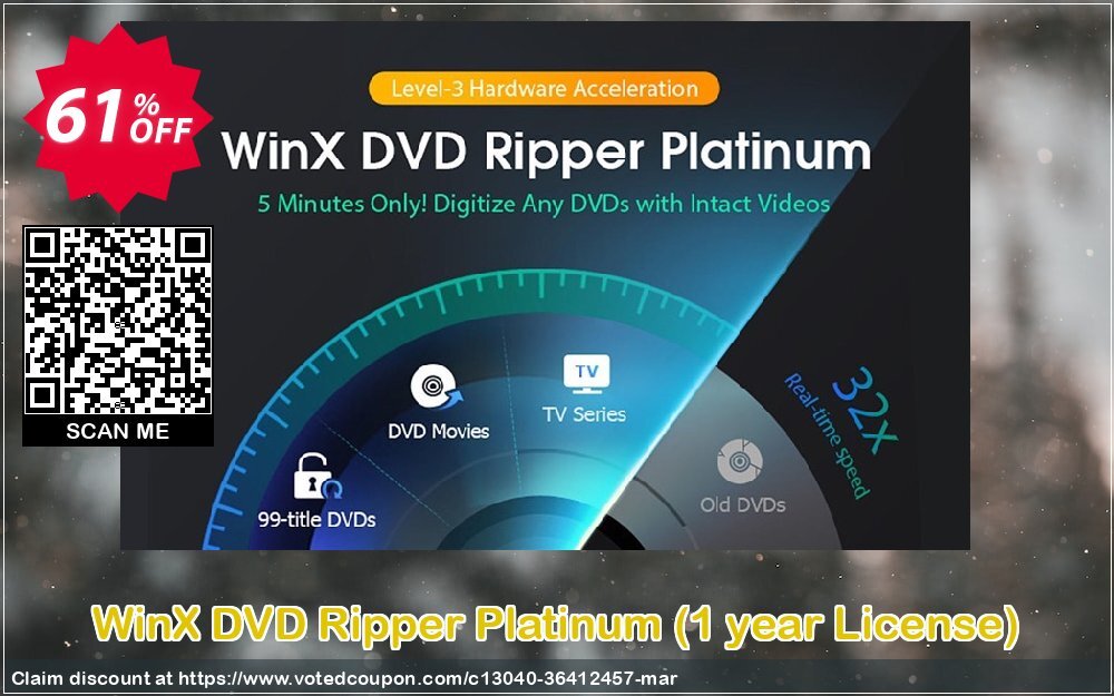 WinX DVD Ripper Platinum, Yearly Plan  Coupon Code May 2024, 61% OFF - VotedCoupon