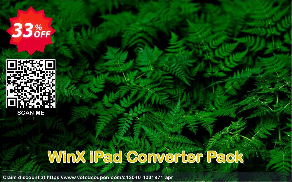 WinX iPad Converter Pack Coupon, discount WinX iPad Converter Pack staggering sales code 2025. Promotion: staggering sales code of WinX iPad Converter Pack 2024