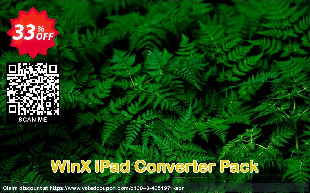 WinX iPad Converter Pack Coupon, discount WinX iPad Converter Pack staggering sales code 2024. Promotion: staggering sales code of WinX iPad Converter Pack 2024