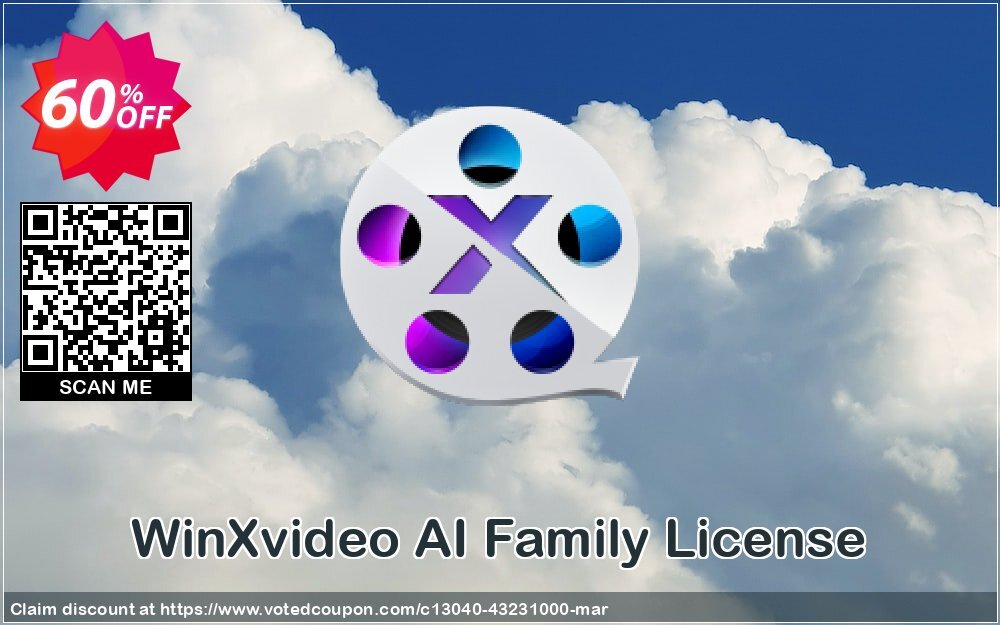 WinXvideo AI Family Plan Coupon, discount 60% OFF WinXvideo AI Family License, verified. Promotion: Exclusive promo code of WinXvideo AI Family License, tested & approved