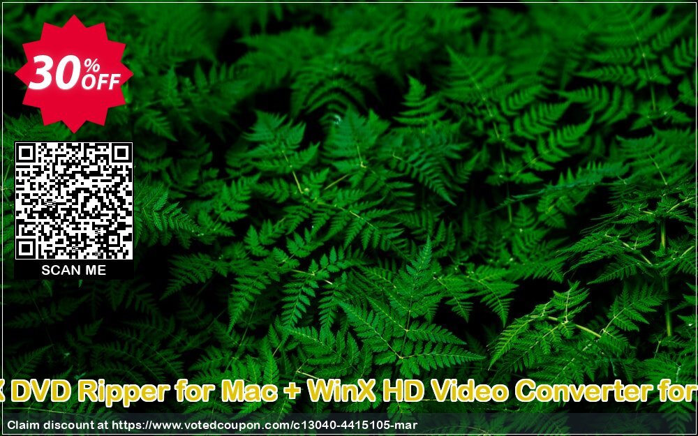 WinX DVD Ripper for MAC + WinX HD Video Converter for MAC Coupon, discount (WinX DVD Ripper for Mac + WinX HD Video Converter for Mac) Bundle stirring promo code 2024. Promotion: stirring promo code of (WinX DVD Ripper for Mac + WinX HD Video Converter for Mac) Bundle 2024