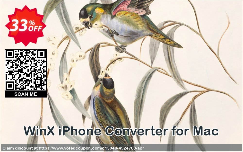 WinX iPhone Converter for MAC Coupon, discount WinX iPhone Converter for Mac hottest promo code 2024. Promotion: hottest promo code of WinX iPhone Converter for Mac 2024