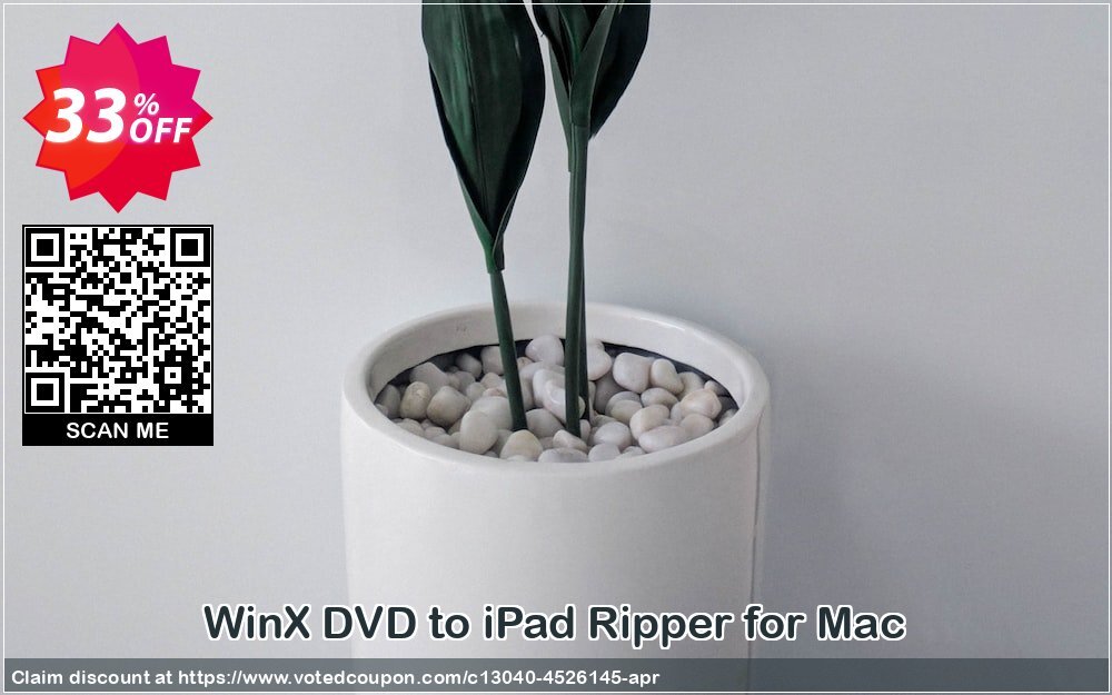 WinX DVD to iPad Ripper for MAC Coupon, discount WinX DVD to iPad Ripper for Mac amazing discount code 2024. Promotion: amazing discount code of WinX DVD to iPad Ripper for Mac 2024