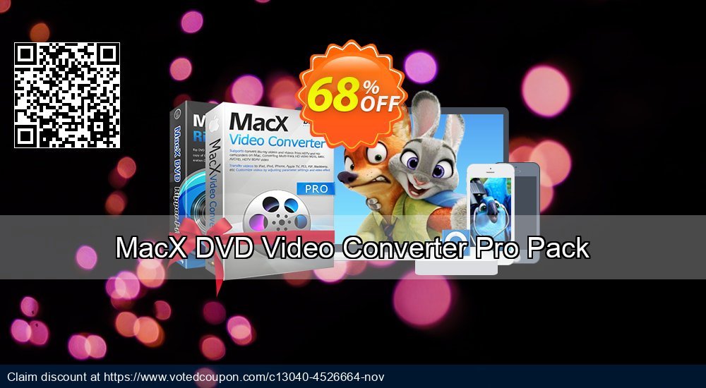 MACX DVD Ripper + Video Converter Pro Pack Coupon, discount 68% OFF MacX DVD Video Converter Pro Pack, verified. Promotion: Stunning offer code of MacX DVD Video Converter Pro Pack, tested & approved