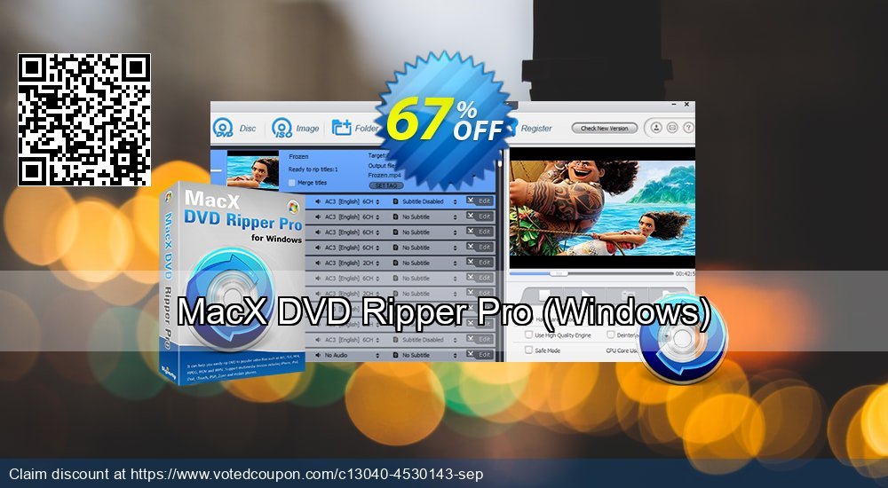 MACX DVD Ripper Pro for WINDOWS Coupon, discount 67% OFF MacX DVD Ripper Pro (Windows), verified. Promotion: Stunning offer code of MacX DVD Ripper Pro (Windows), tested & approved