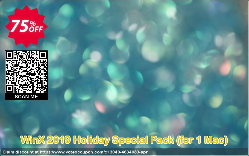WinX 2019 Holiday Special Pack, for 1 MAC Coupon, discount WinX 2025 Holiday Special Pack | for 1 Mac Impressive sales code 2025. Promotion: Impressive sales code of WinX 2024 Holiday Special Pack | for 1 Mac 2024