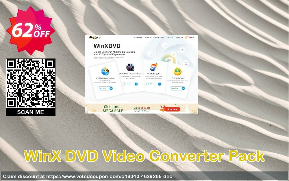 WinX DVD Video Converter Pack Coupon, discount WinX DVD Video Converter Pack for 1 PC (Exclusive Deal) imposing offer code 2024. Promotion: imposing offer code of WinX DVD Video Converter Pack for 1 PC (Exclusive Deal) 2024