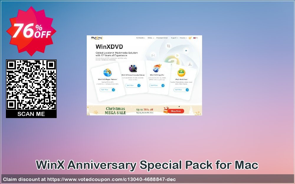 WinX Anniversary Special Pack for MAC Coupon Code Apr 2024, 76% OFF - VotedCoupon