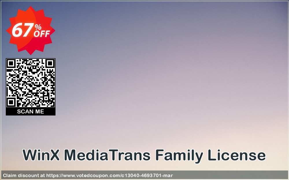 WinX MediaTrans Family Plan voted-on promotion codes