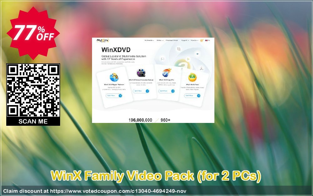 WinX Family Video Pack, for 2 PCs  Coupon, discount WinX Family Video Pack (for 2 PCs) exclusive offer code 2023. Promotion: exclusive offer code of WinX Family Video Pack (for 2 PCs) 2023