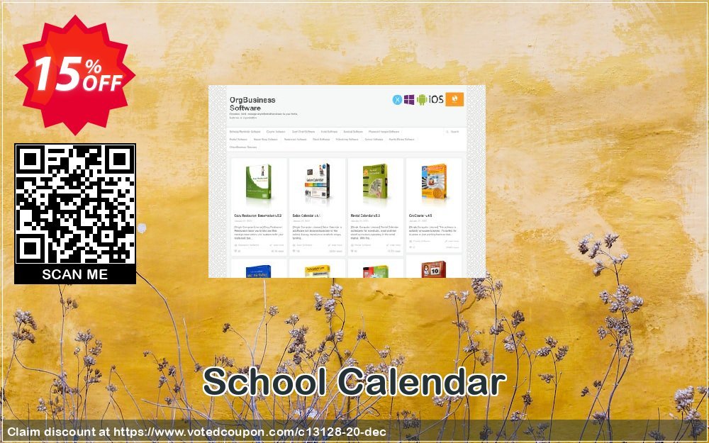School Calendar Coupon, discount OrgBusiness coupon (13128). Promotion: OrgBusiness discount coupon (13128)
