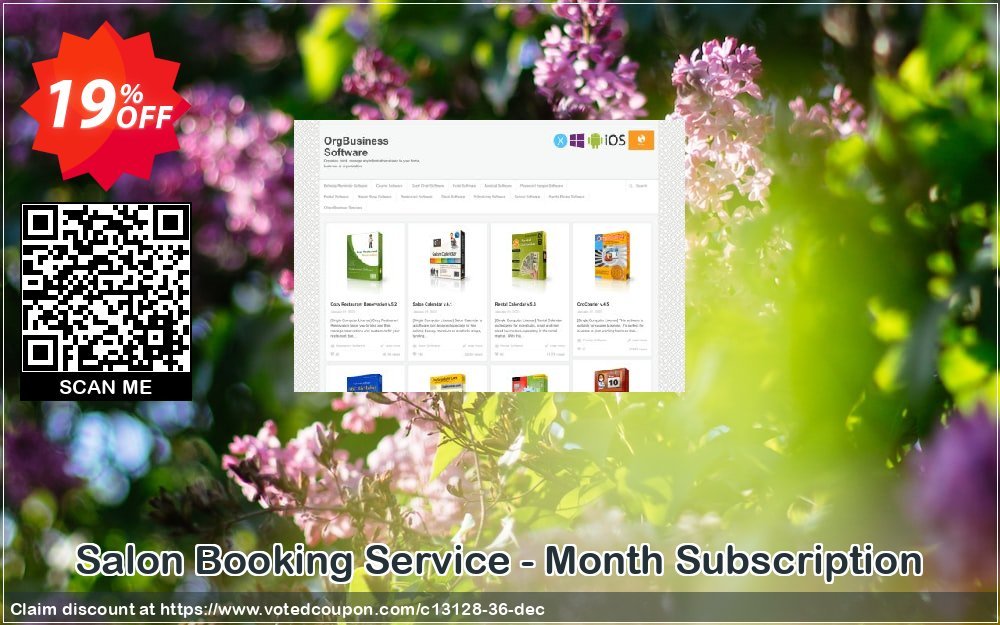 Salon Booking Service - Month Subscription Coupon, discount OrgBusiness coupon (13128). Promotion: OrgBusiness discount coupon (13128)