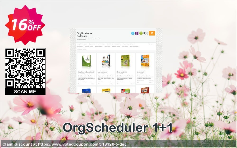 OrgScheduler 1+1 Coupon, discount OrgBusiness coupon (13128). Promotion: OrgBusiness discount coupon (13128)