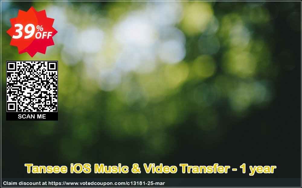 Tansee iOS Music & Video Transfer - Yearly Coupon Code May 2024, 39% OFF - VotedCoupon