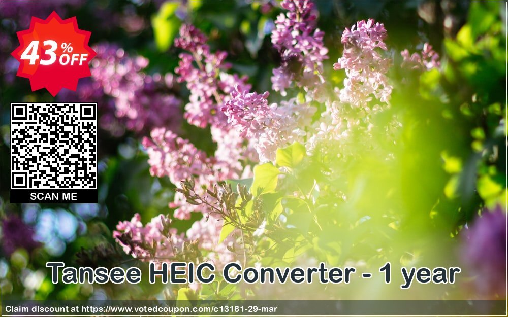 Tansee HEIC Converter - Yearly Coupon, discount Tansee discount codes 13181. Promotion: Tansee discount coupon (13181)