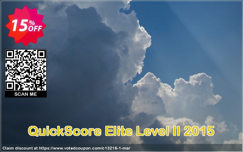 QuickScore Elite Level II 2015 Coupon, discount Sion Soft coupon (13216). Promotion: Sion Soft coupon discount (13216)