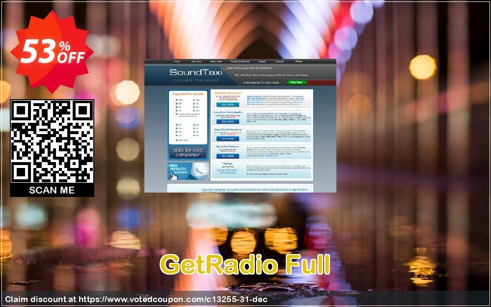 GetRadio Full Coupon, discount Christmas 50% 2013. Promotion: 