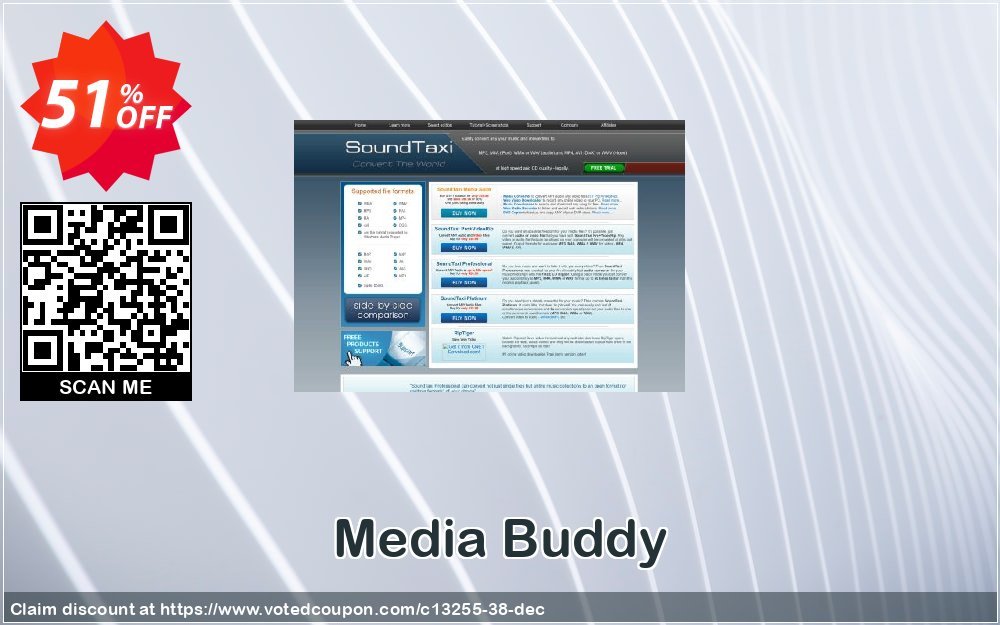 Media Buddy Coupon, discount Christmas 50% 2013. Promotion: 