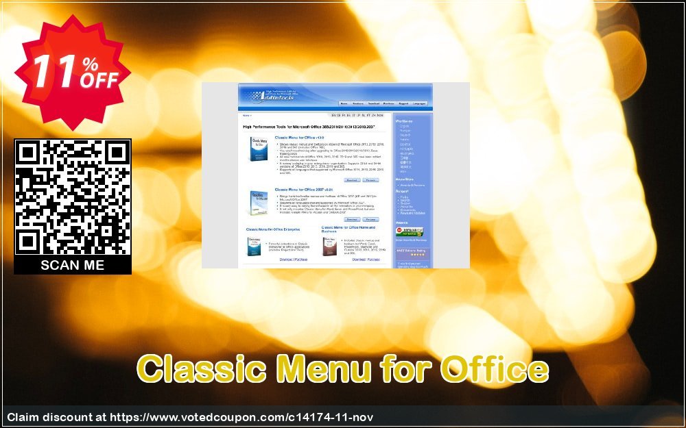 Classic Menu for Office Coupon, discount Add-in tools coupon (14174). Promotion: Addintools discount