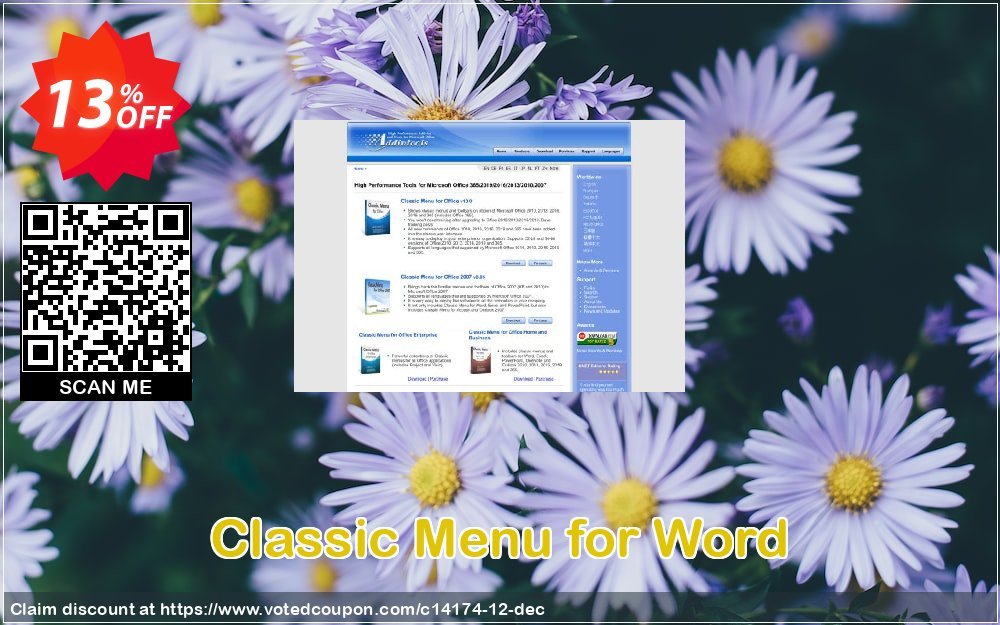 Classic Menu for Word Coupon, discount Add-in tools coupon (14174). Promotion: Addintools discount