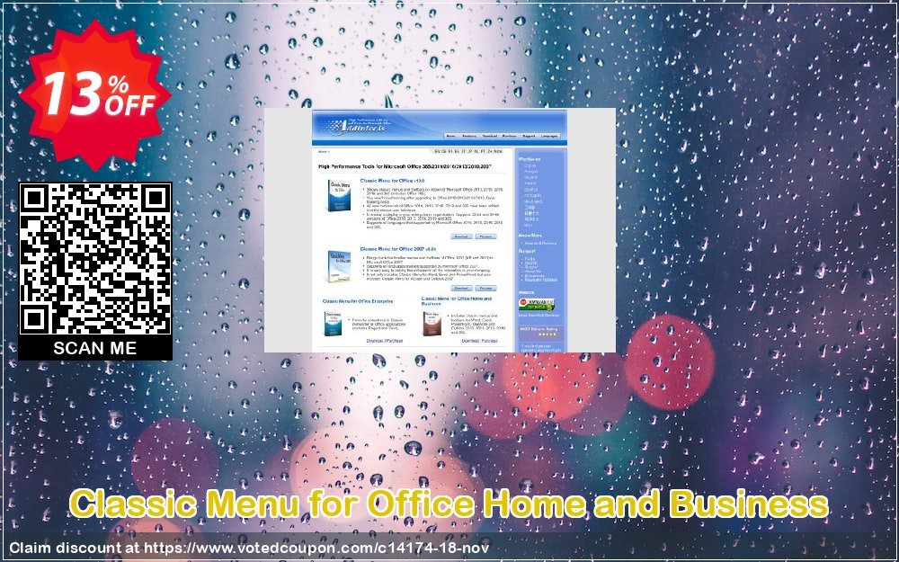 Classic Menu for Office Home and Business Coupon, discount Add-in tools coupon (14174). Promotion: Addintools discount