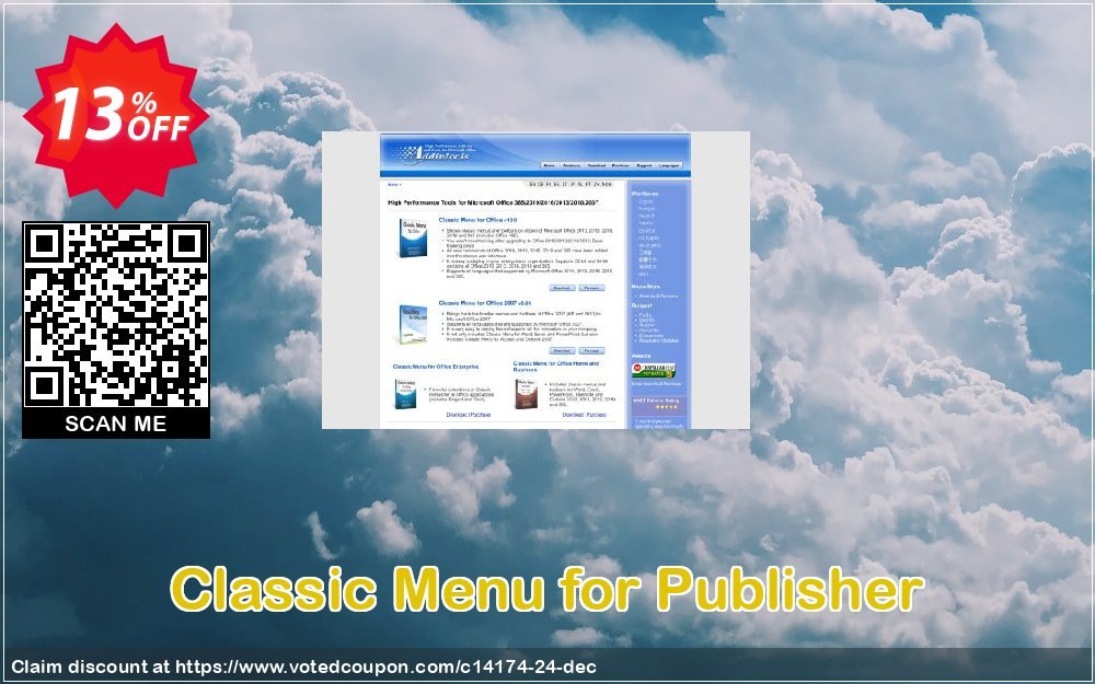Classic Menu for Publisher Coupon, discount Add-in tools coupon (14174). Promotion: Addintools discount