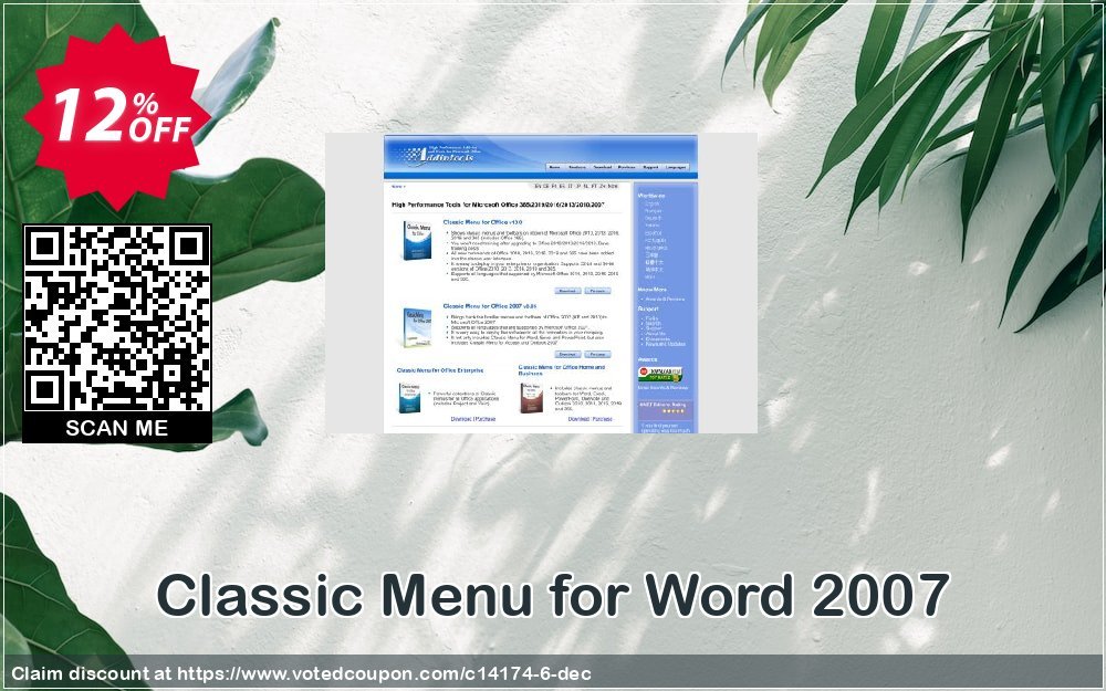 Classic Menu for Word 2007 Coupon, discount Add-in tools coupon (14174). Promotion: Addintools discount